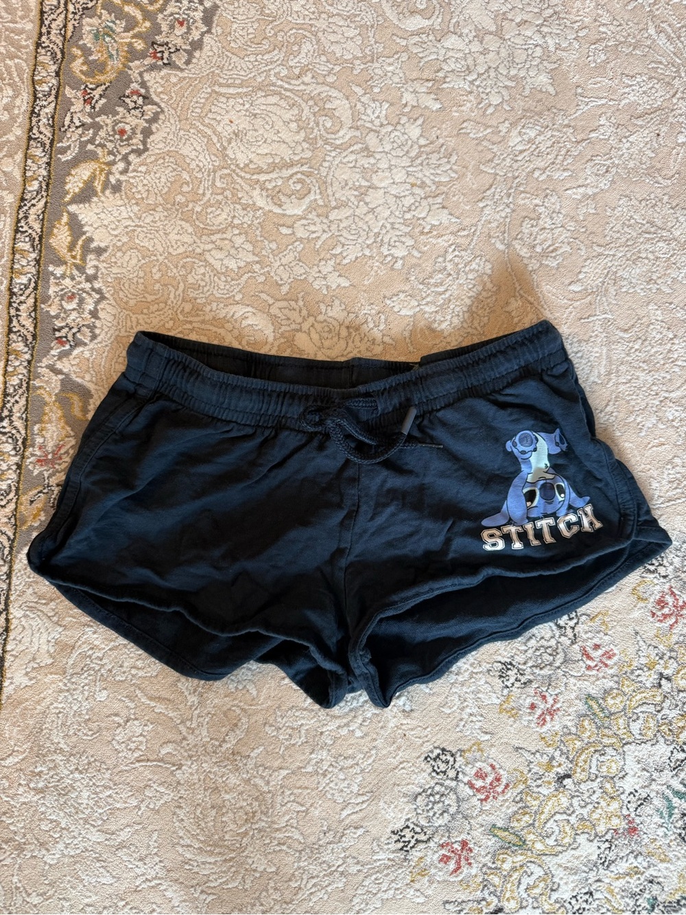 Disney Black Stitch Graphic Women’s Athletic Shorts